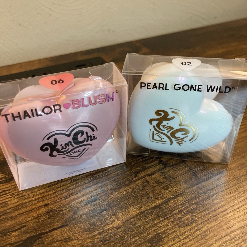 KimChi Chic Pearl Gone Wild 02 Highlighter .32oz + Thailor Blush 06 .26oz Lot